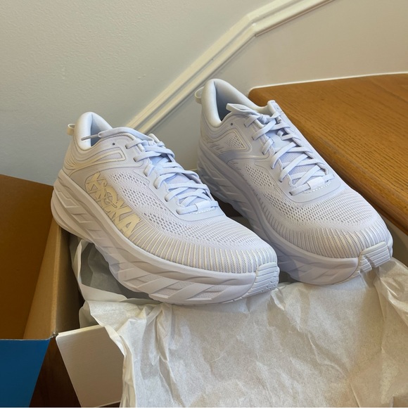NWT Hoka Bondi 7 All White Hoka One One - Picture 7 of 15